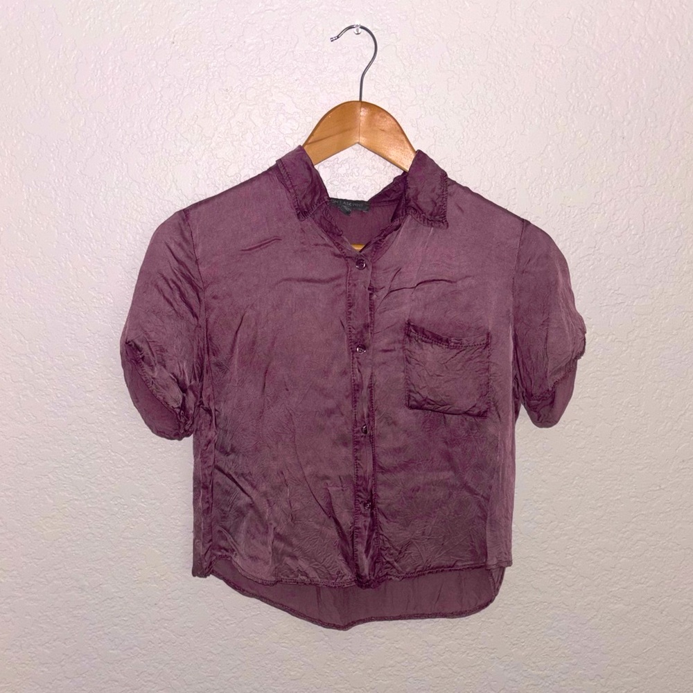 Crop top Silk Button Blouse